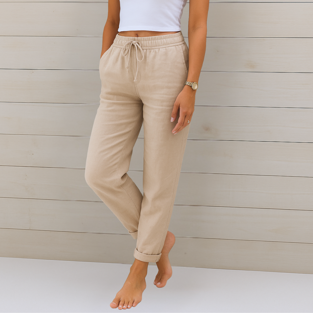Rivana | Pantaloni stretch in lino traspirante premium
