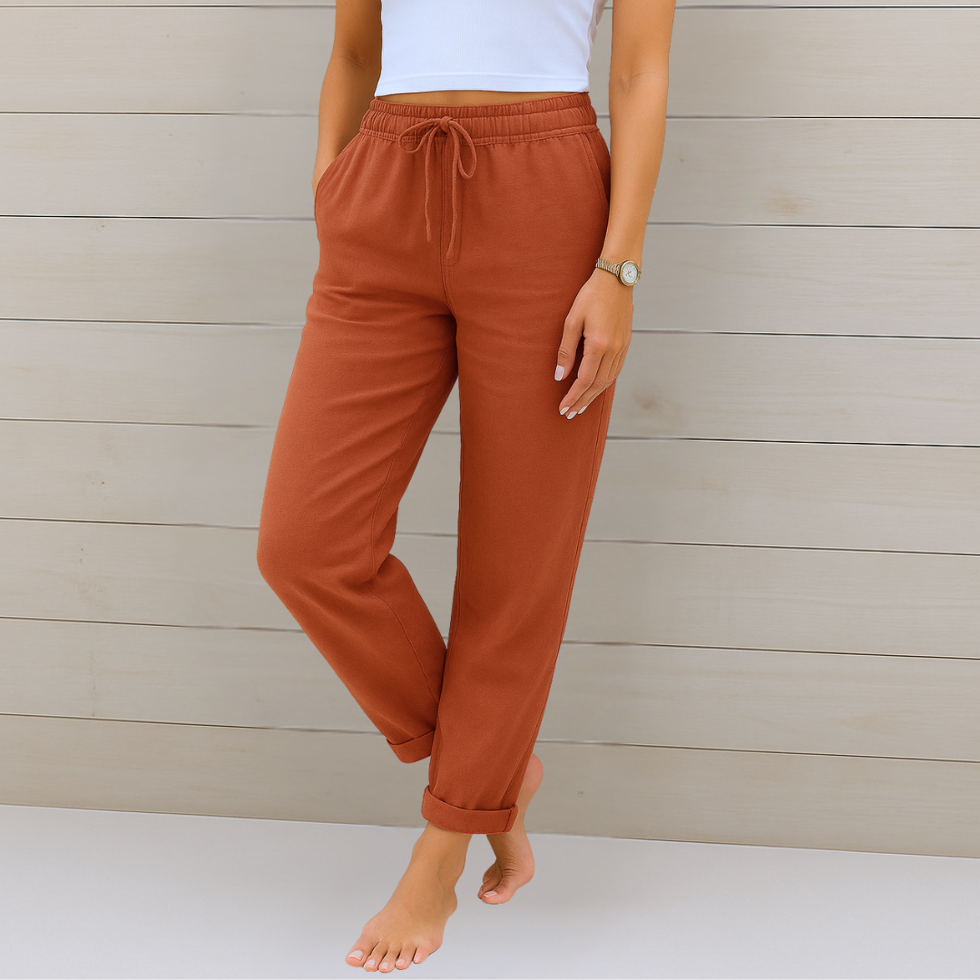 Rivana | Pantaloni stretch in lino traspirante premium