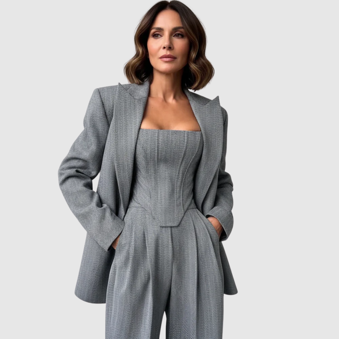 Anna | Completo a Tre Pezzi con Blazer Doppiopetto